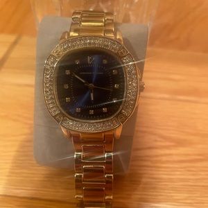 Adrienne Vittadini blue bejeweled watch